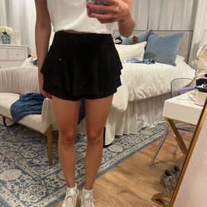 Lush Black Ruffle Skort